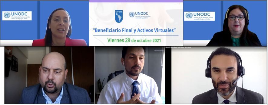 REPRESENTANTES ESTRATEGIA NACIONAL ALA/CFT ASISTEN A WEBINARIO UNODC-GAFILAT SOBRE BENEFICIARIO FINAL Y ACTIVOS VIRTUALES